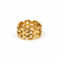 ALIÉA Leyla ring i 18K forgyldt rustfrit stål med et markant og elegant kædedesign