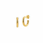 ALIÉA Maya øreringe i 18K guldforgyldt rustfrit stål med et minimalistisk ovalt hoop-design og poleret finish.